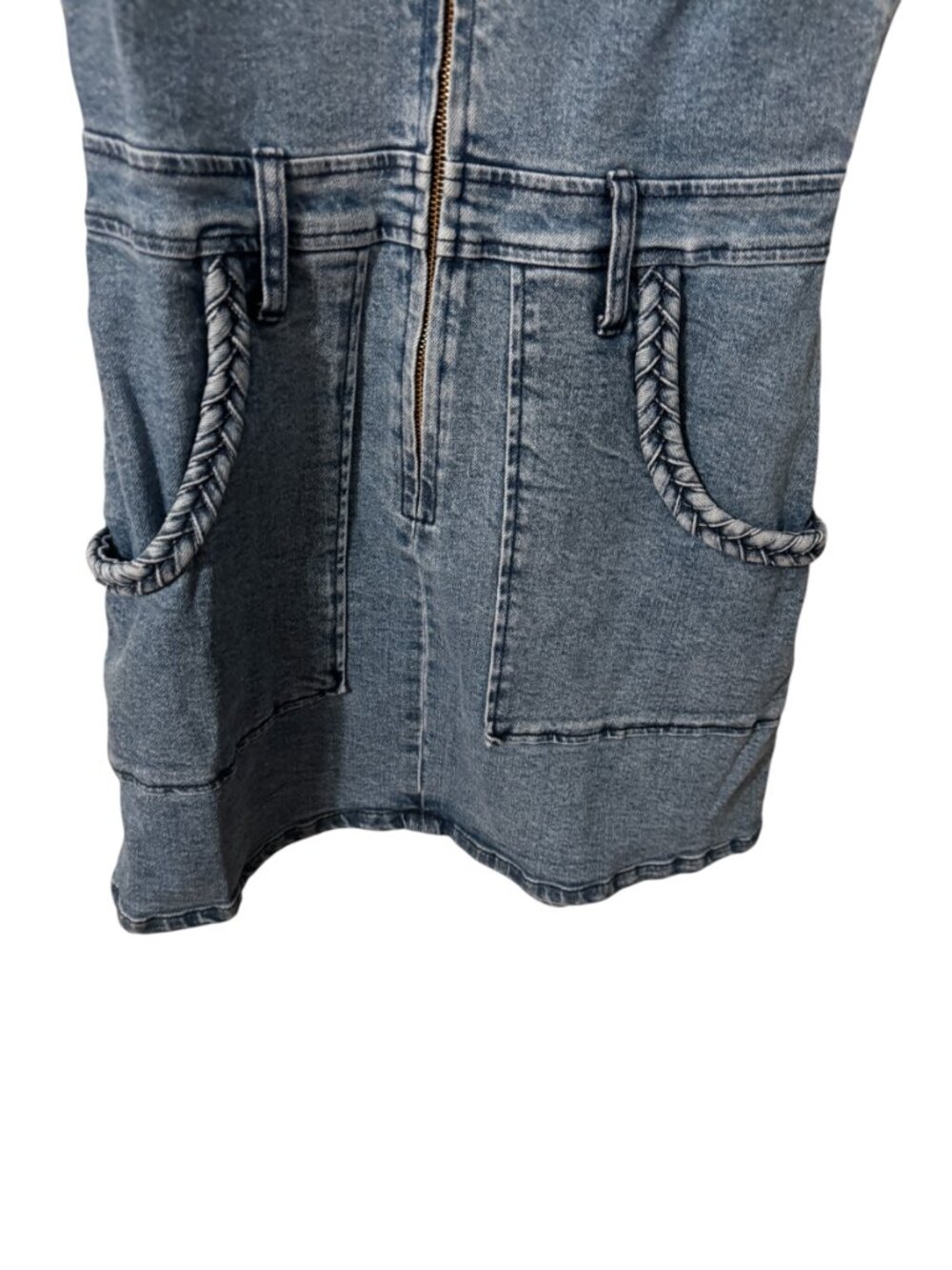 Show Me Your Mumu Outlaw Denim Dress | NWT | Size Small | Zip Front Utility Mini - Picture 4 of 7